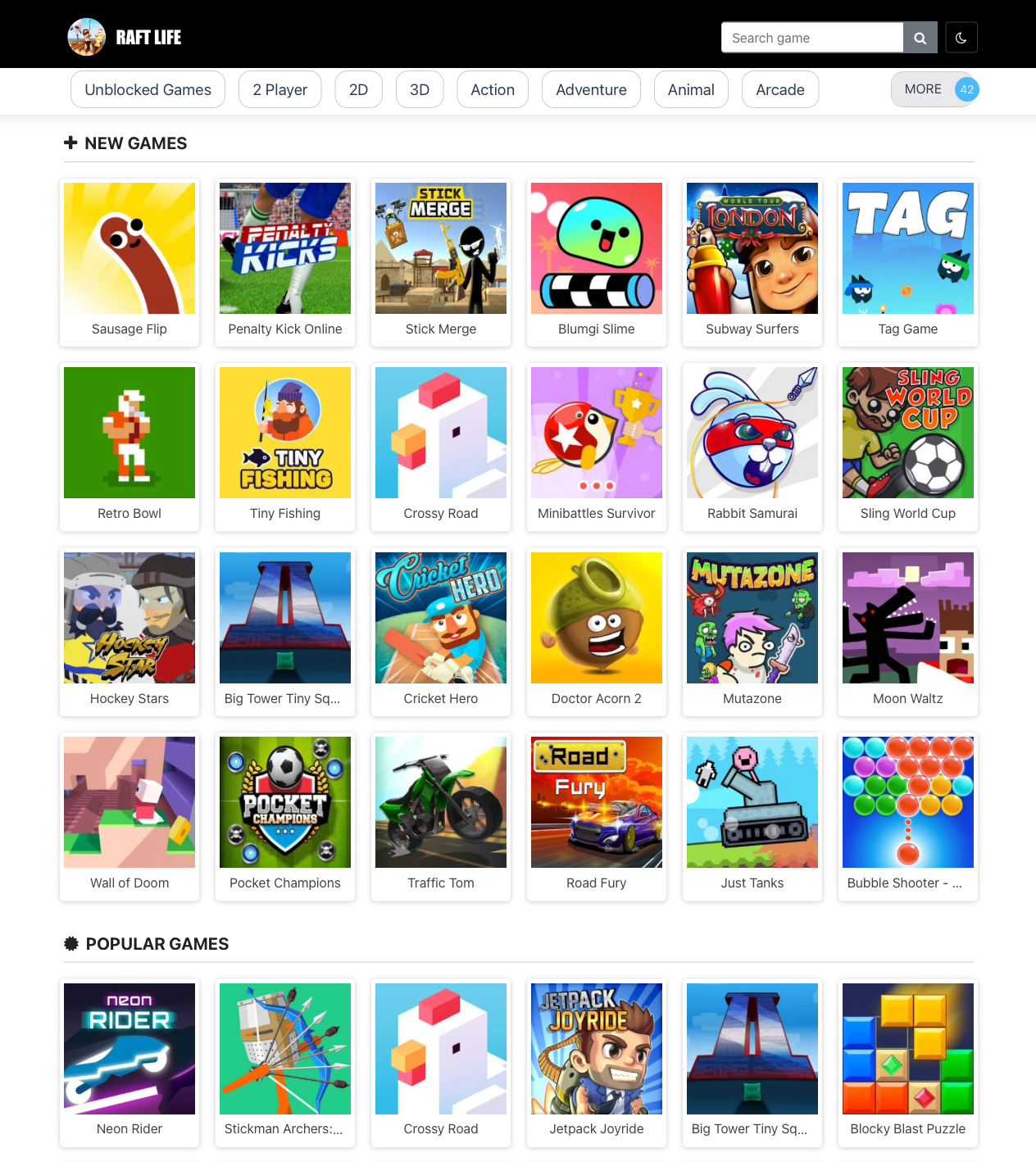 Raft Life website screenshot